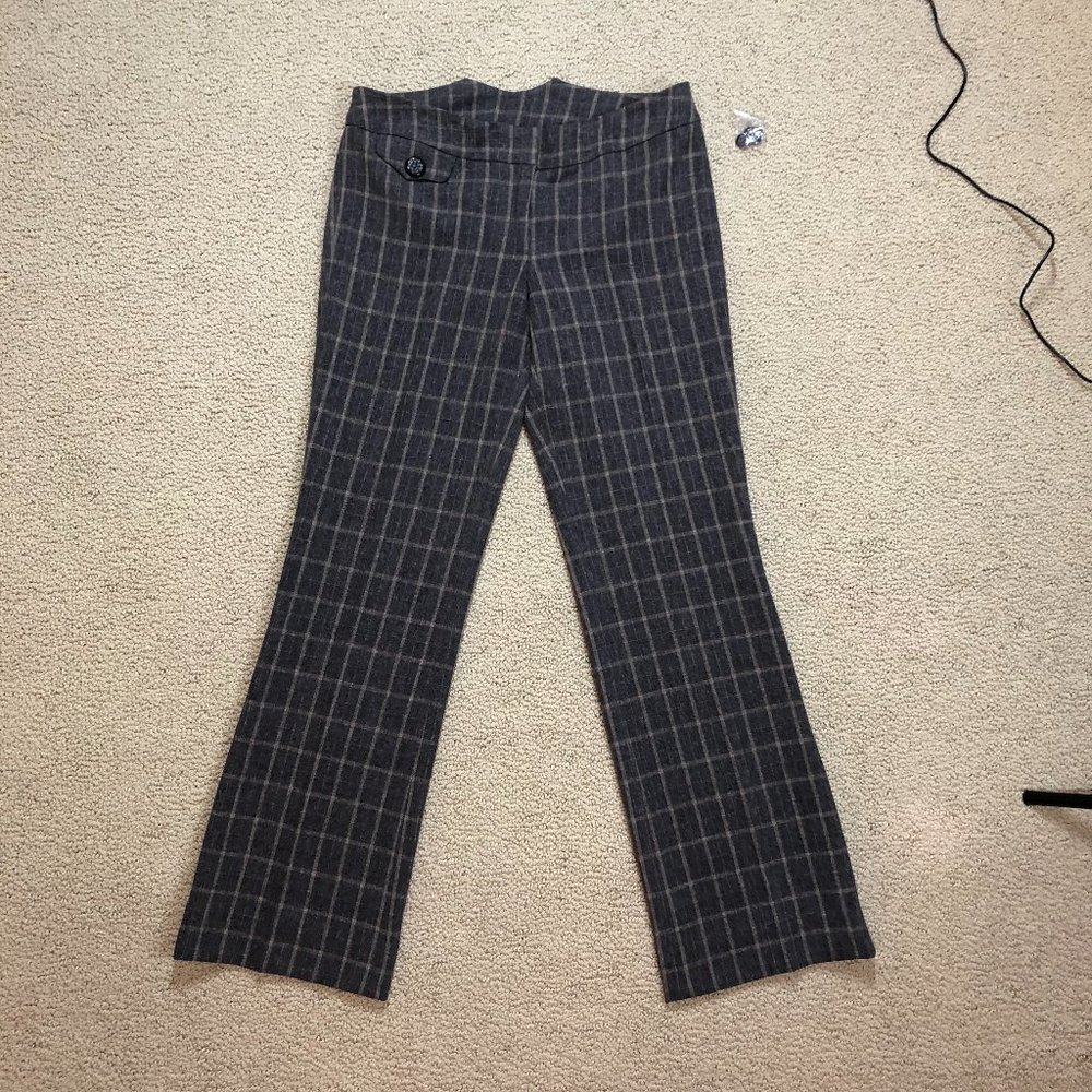 Kenzie Plaid Gray/Tan Wide Leg Pants